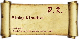 Pisky Klaudia névjegykártya